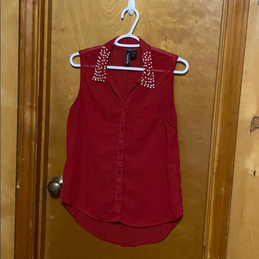 Red Jewel Collar Tank